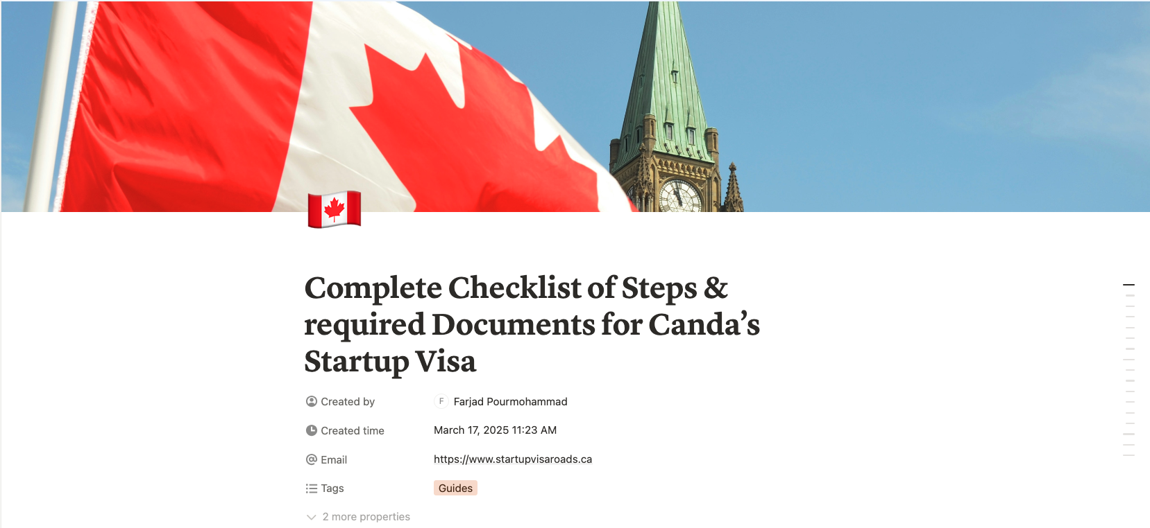 Complete Checklist of Steps & required Documents for Canda’s Startup Visa